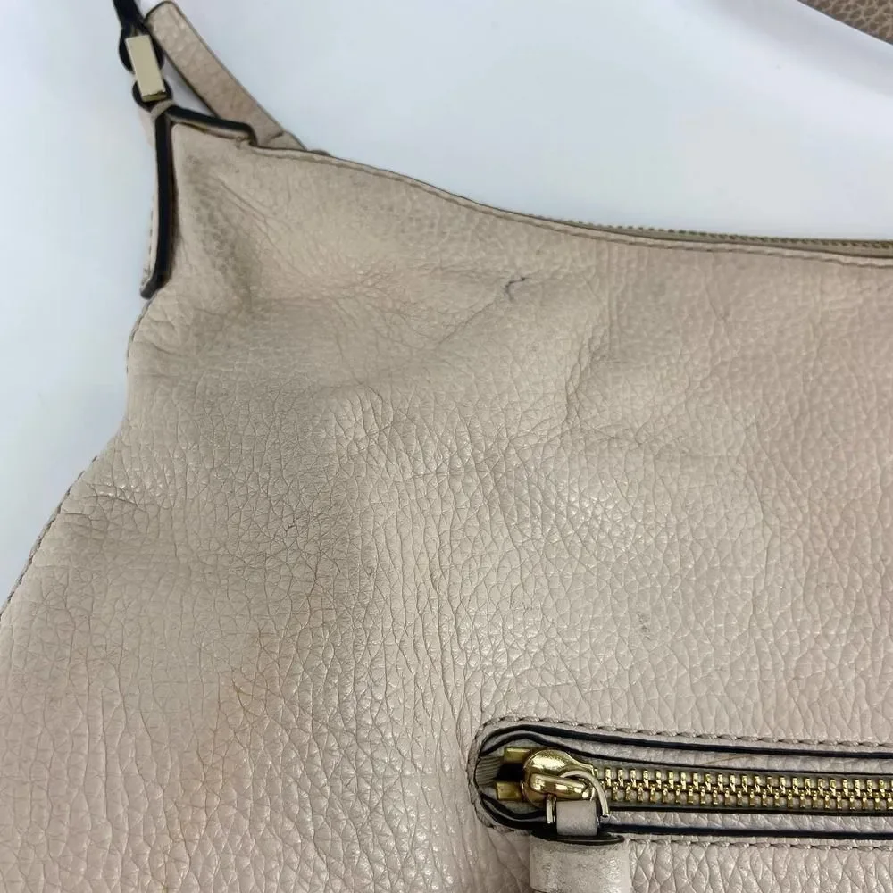 Kate Spade Cream Pebble Leather Boho Shoulder Bag Purse